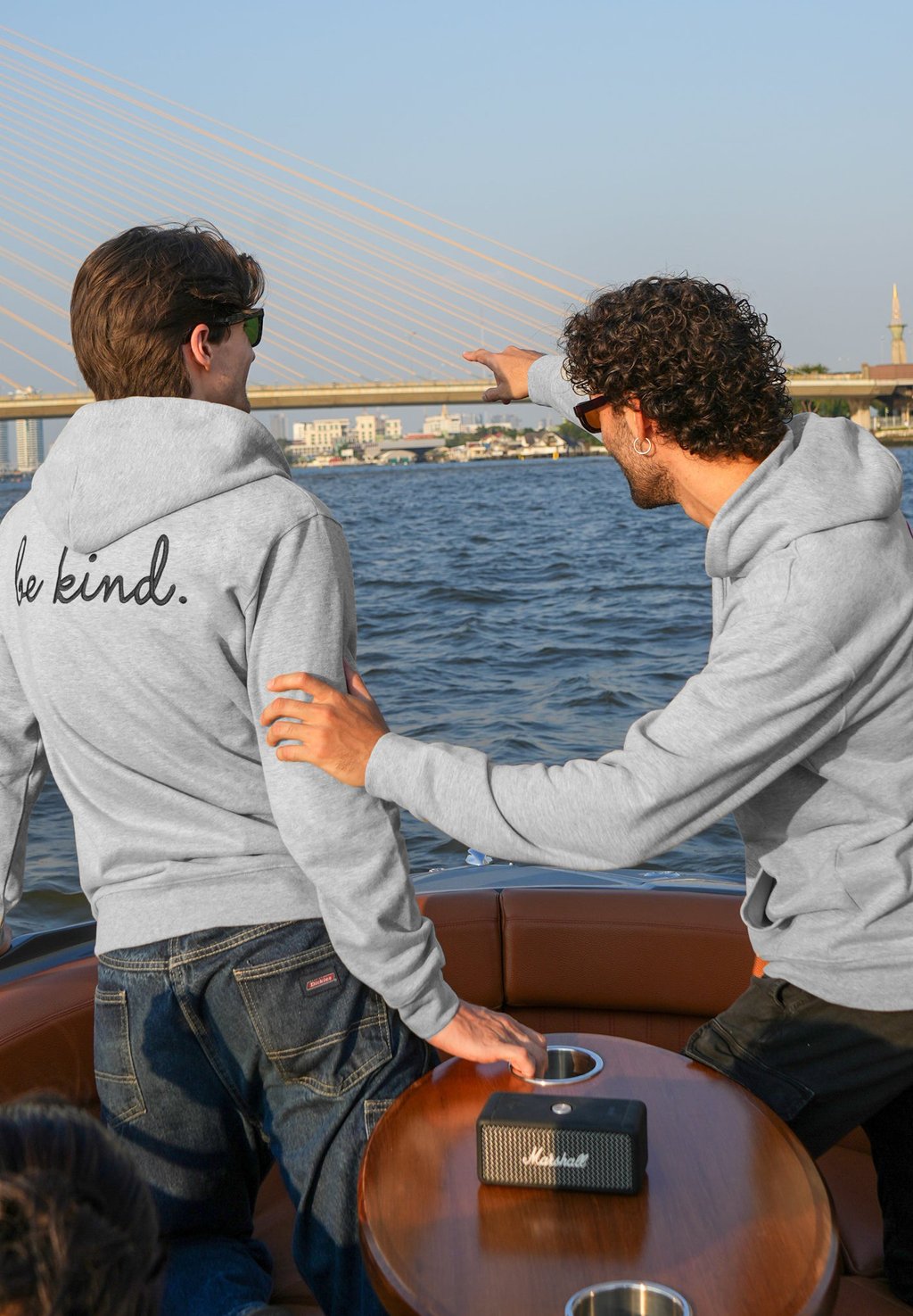 

Толстовка на молнии BE KIND BACK EMBROIDERY Mira Paris, серый