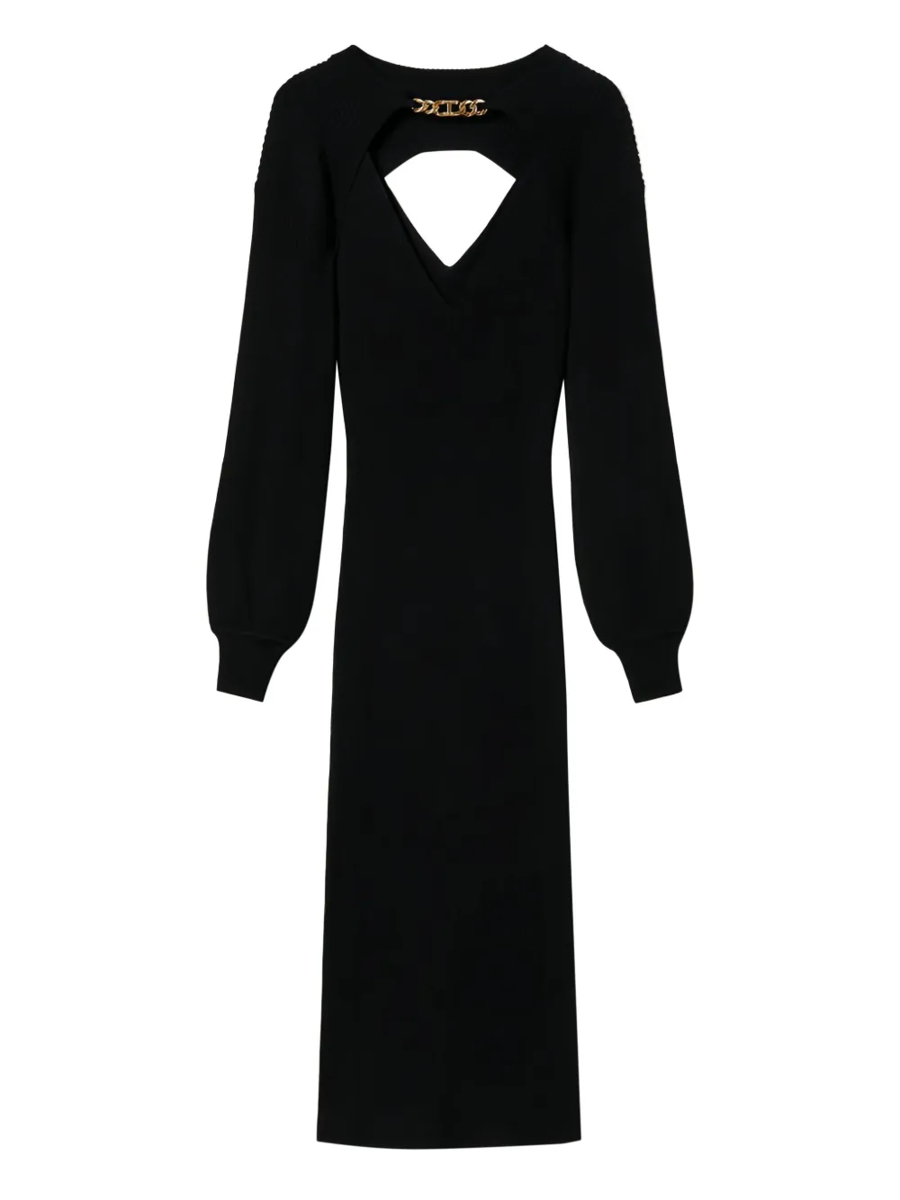 

Платье миди в рубчик с цепочкой Twinset, черный