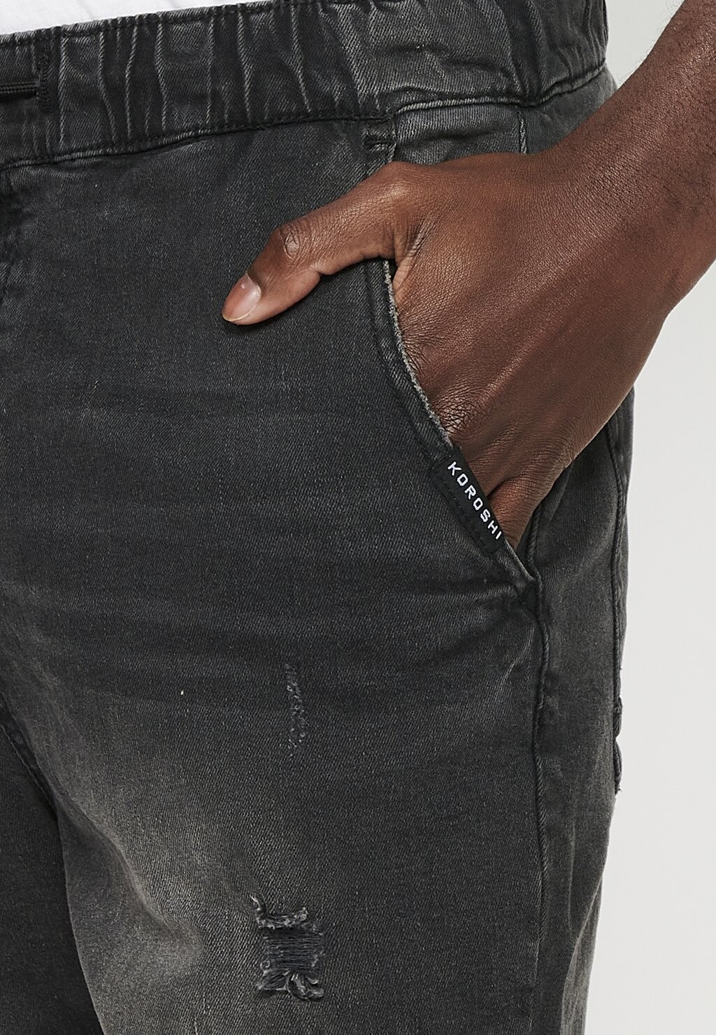 

Джинсовые шорты Bermuda Jogger Koroshi, деним черный деним