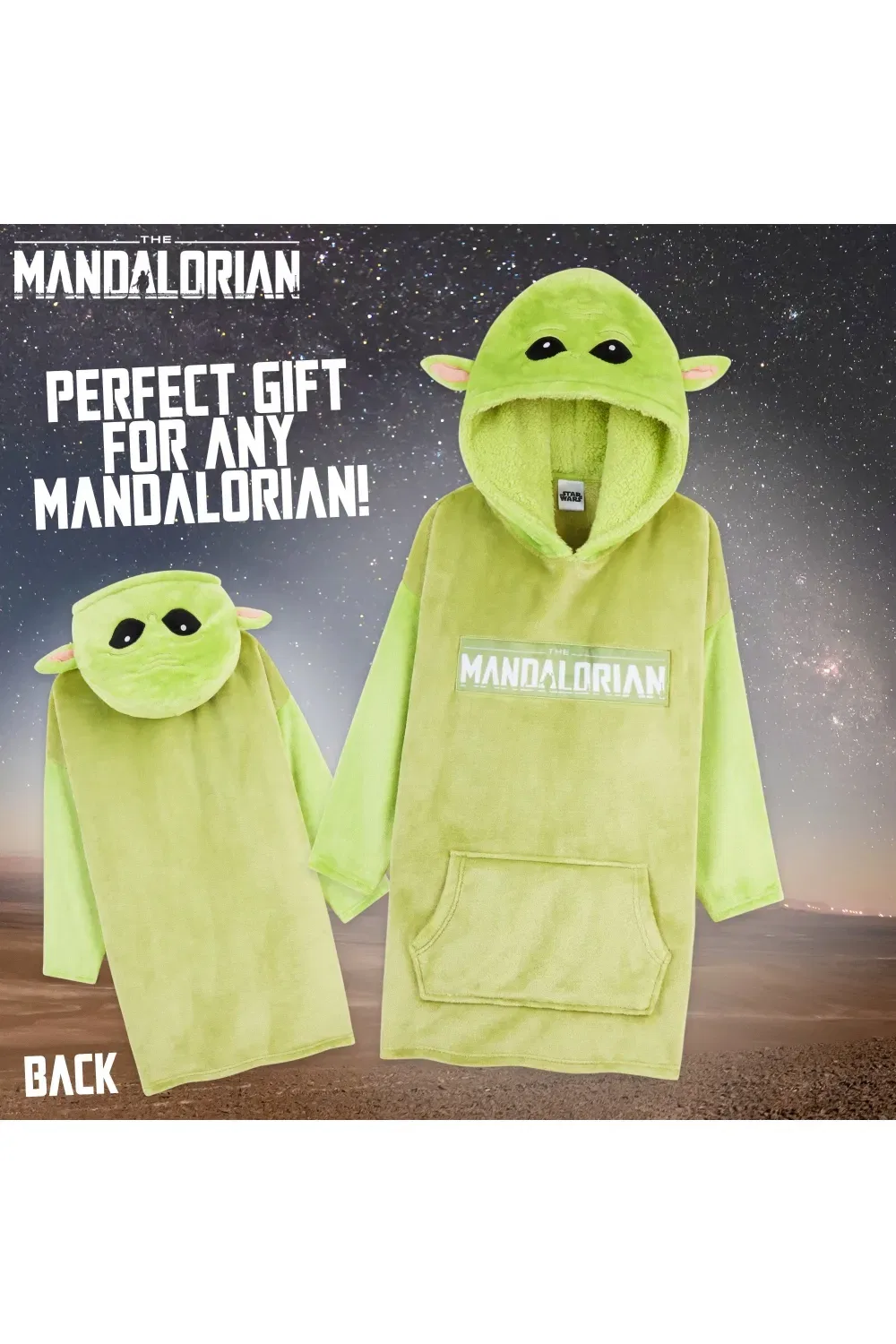Детский халат-одеяло Baby Yoda Disney, зеленый — фото 4