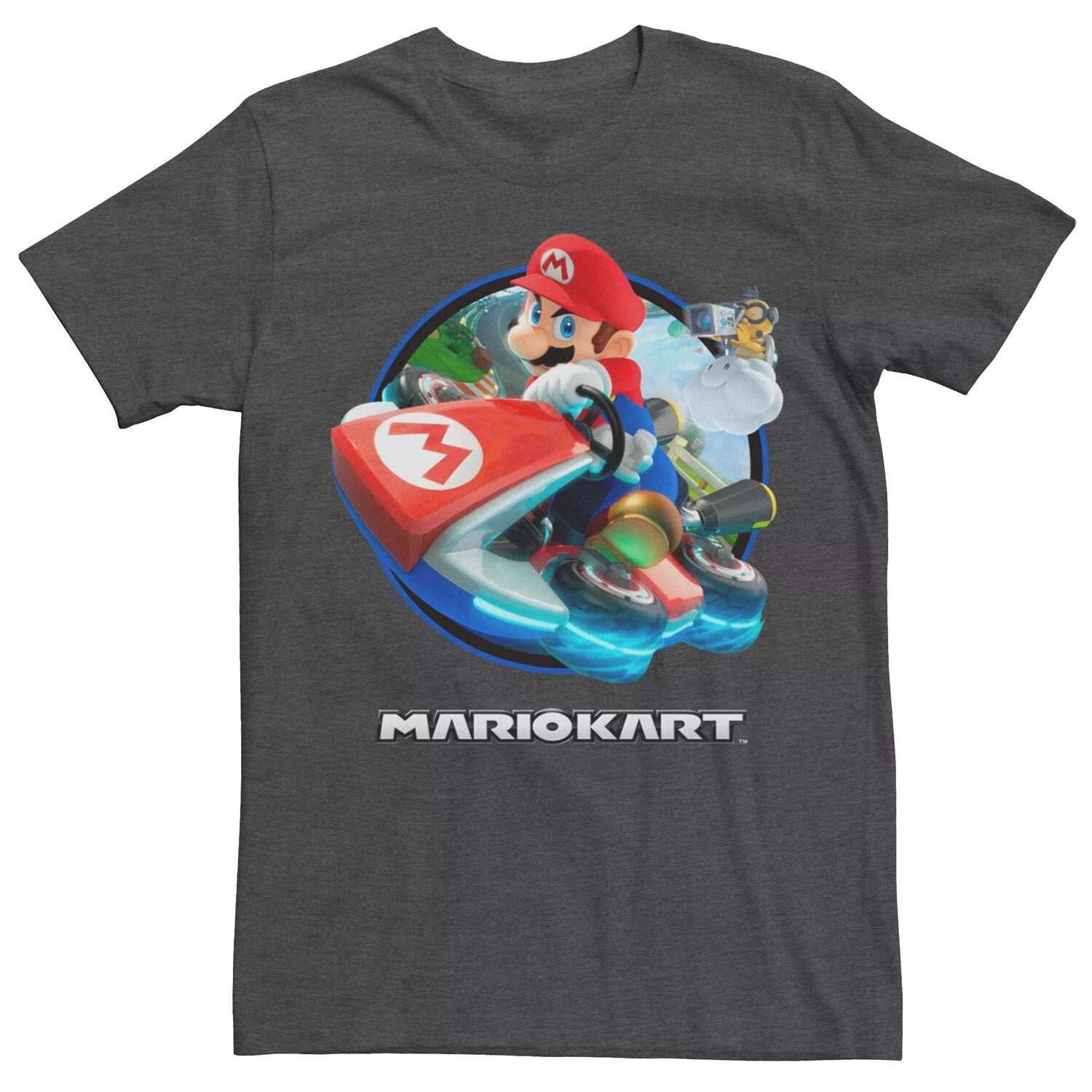 

Мужская футболка с логотипом Mario Kart Circle Drift и графическим рисунком Licensed Character