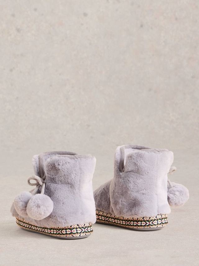 Тапочки-пинетки из искусственного меха White Stuff, цвет Lavander Grey — фото 2
