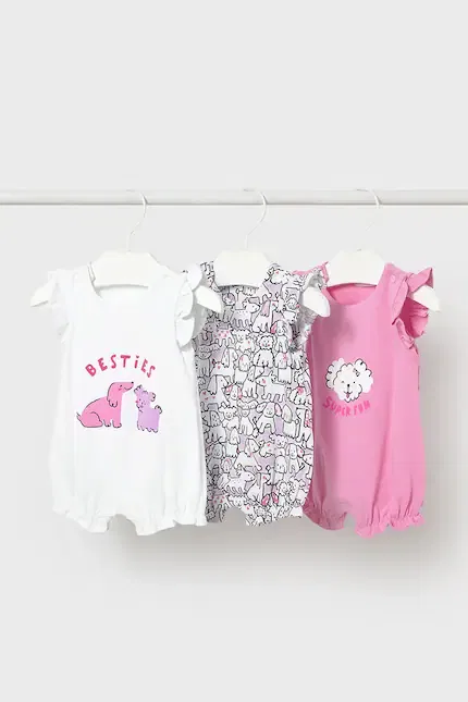 Комбинезон 3 шт Mayoral Newborn, розовый