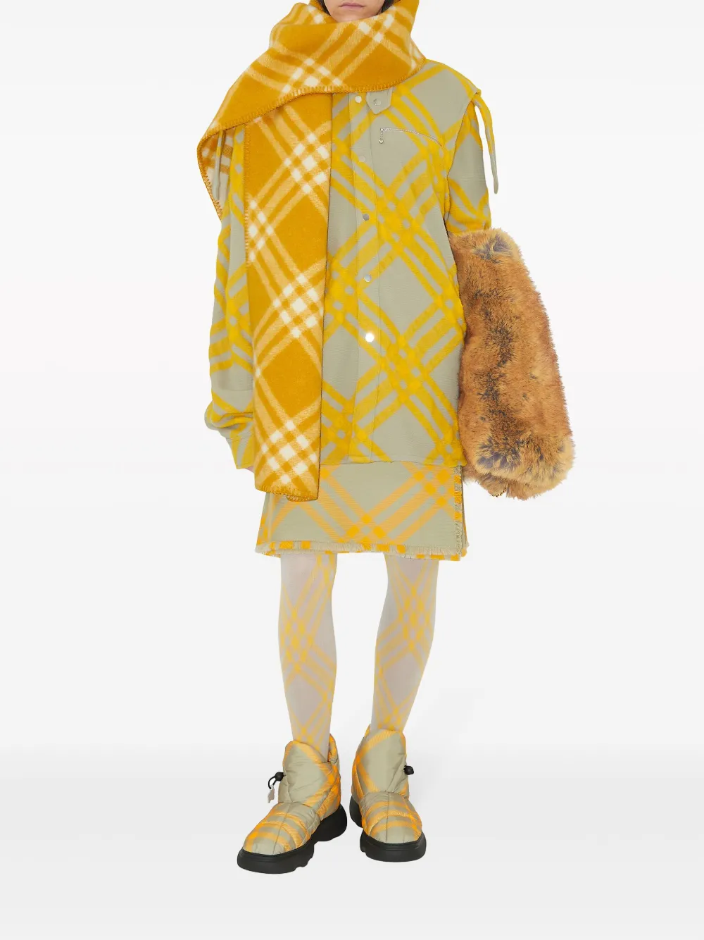 Рубашка Burberry, женская, серый, клетчатая — фото 2