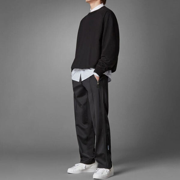 Толстовка Men's adidas originals Solid Color Loose Casual Round Neck Pullover Black, мультиколор — фото 4