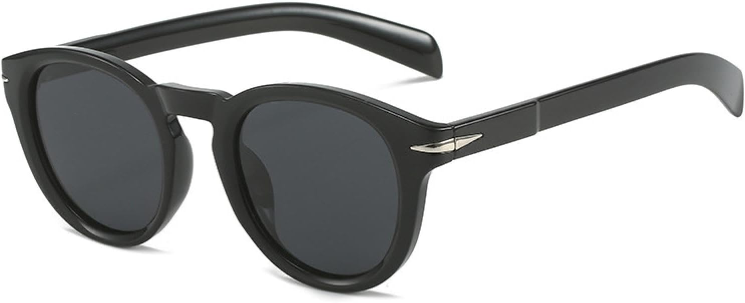 

Мужские солнцезащитные очки круглой формы в винтажном стиле с защитой от УФ-излучения UV400; женские солнцезащитные очки в тренде с заклепками VVTWSSW, Glossy Black Grey