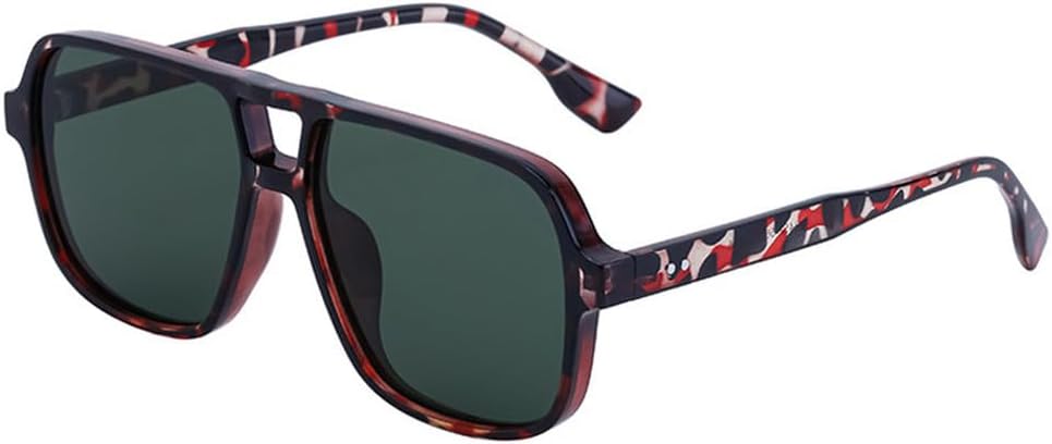 

Ретро солнцезащитные очки с двойной перемычкой для женщин, градиентные солнцезащитные очки UV400, модные солнцезащитные очки для мужчин с заклепками HVTVTLA, Red Dark Green