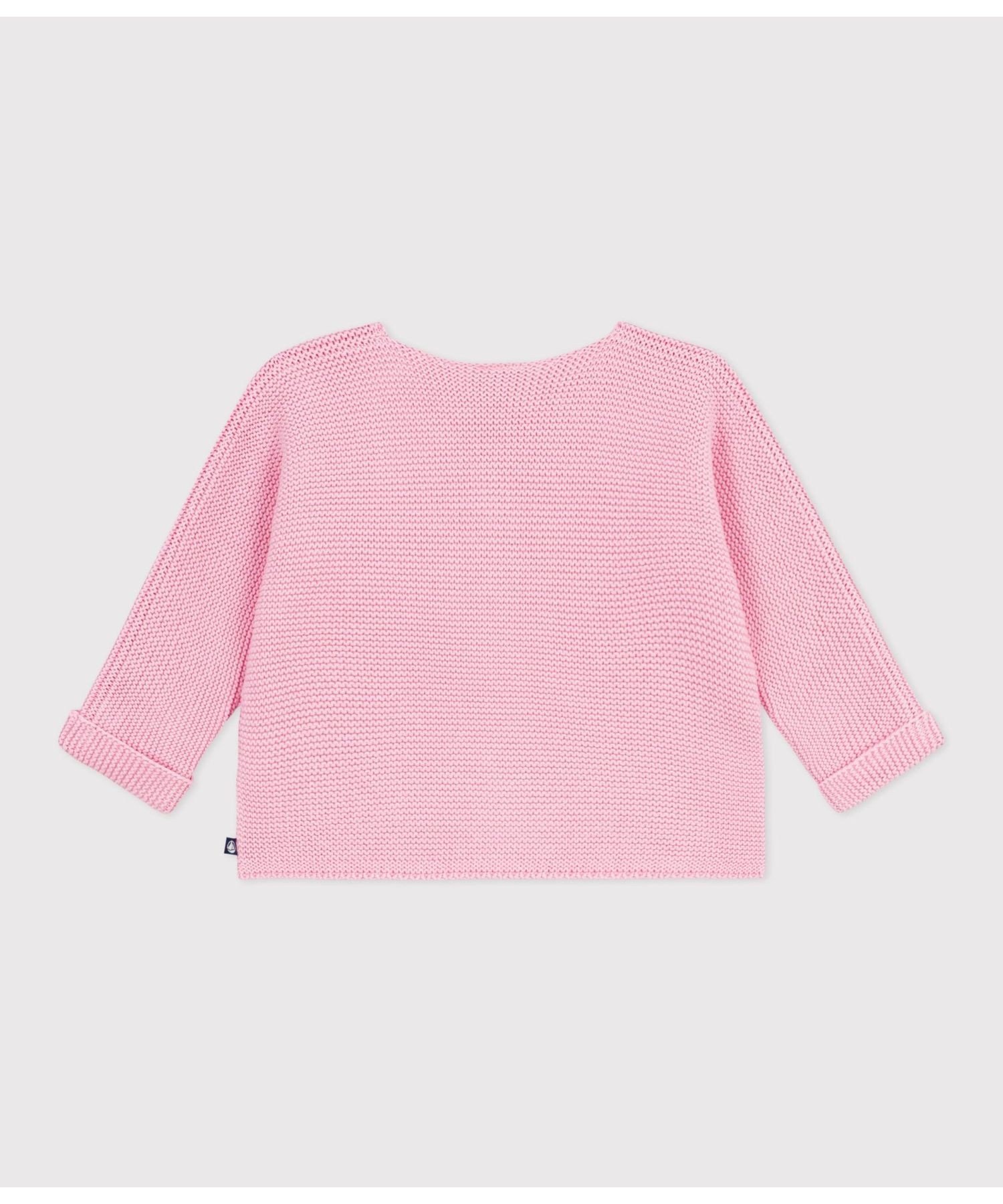 Кардиган, связанный платочной вязкой PETIT BATEAU, Light Pink — фото 3