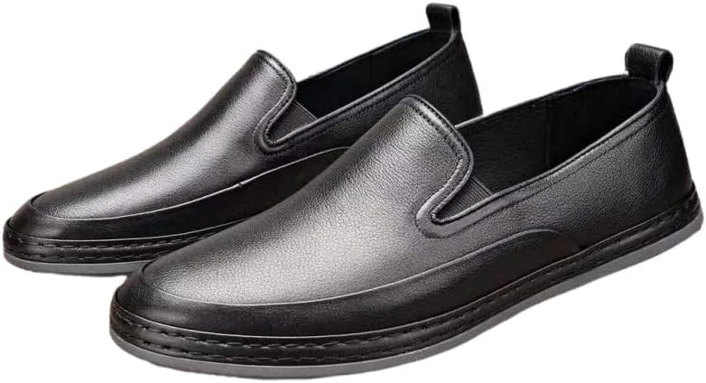 

Мужские слипоны Классические легкие кроссовки из натуральной коровьей кожи Повседневная обувь Mengchengying, черный