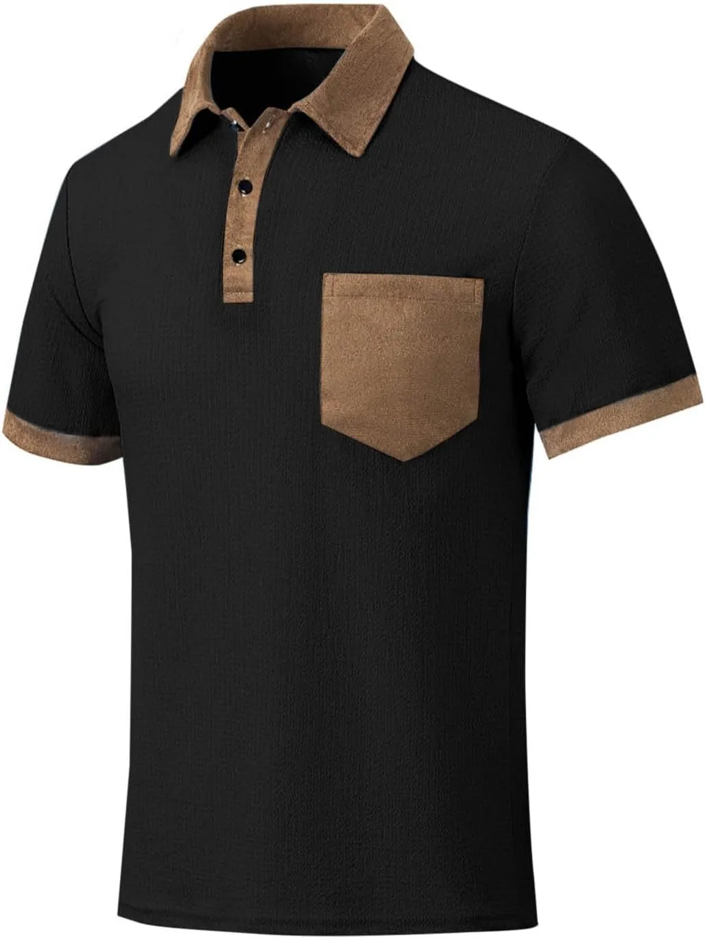 

Мужская футболка с воротником-стойкой, короткий рукав, лето-осень 2026