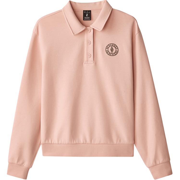 

Yazhuan Series Футболка поло женская белое облако розовый Skechers