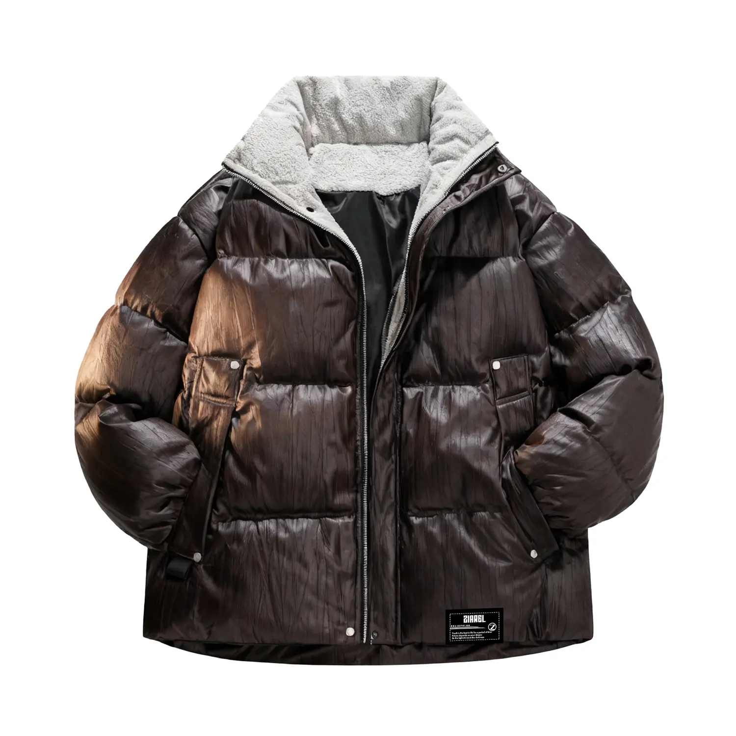 

Пуховик Unisex Stand Collar Thickened ZIAREL, coffee