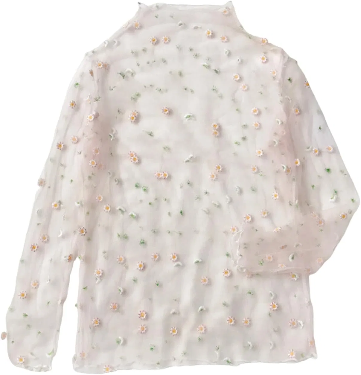 Блузка с кружевом, полупрозрачная из коллекции Spring-Summer, розовый