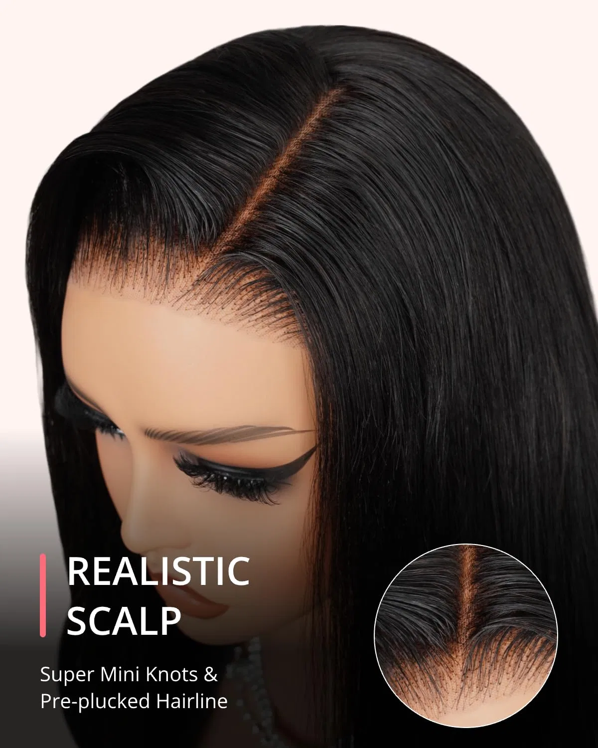Парик из натуральных волос «Salon-Quality Ready to Go Glueless» от MEGALOOK Megalook, Black (Natural Black) — фото 4