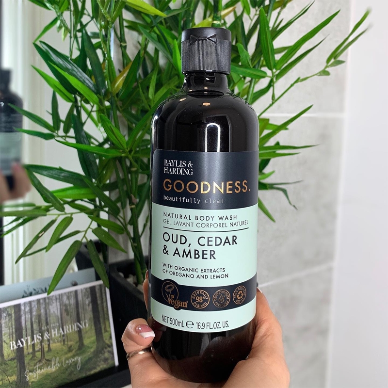 Гель для душа Goodness с ароматом уда, кедра и амбры Baylis & Harding, 500 мл — фото 2