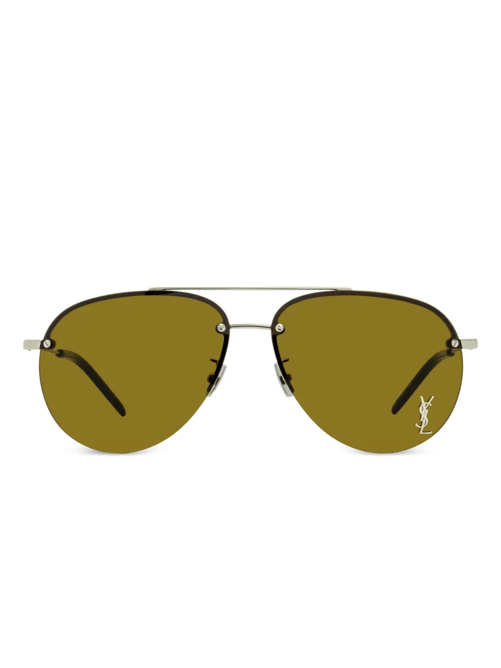 

Солнцезащитные очки-пилоты 11/F M Classic Saint Laurent Eyewear, серебяный