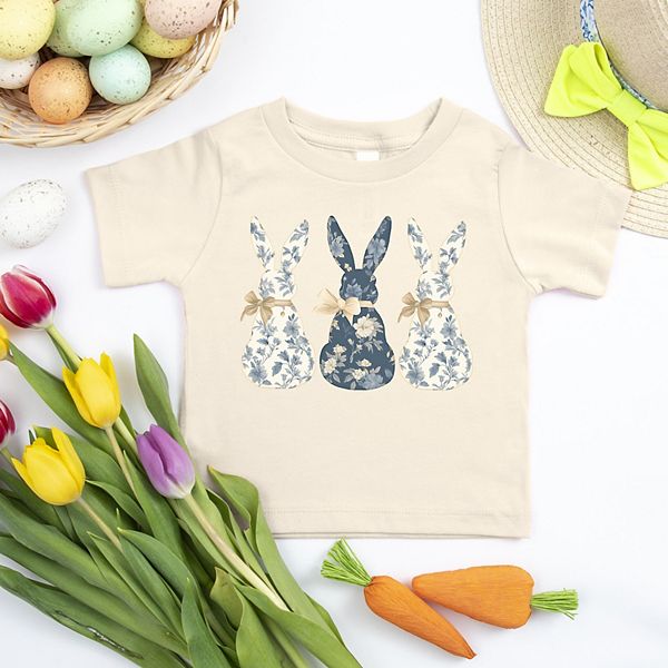 Футболка с принтом Three blue willow bunnies для малышей The Juniper Shop, Mauve — фото 2