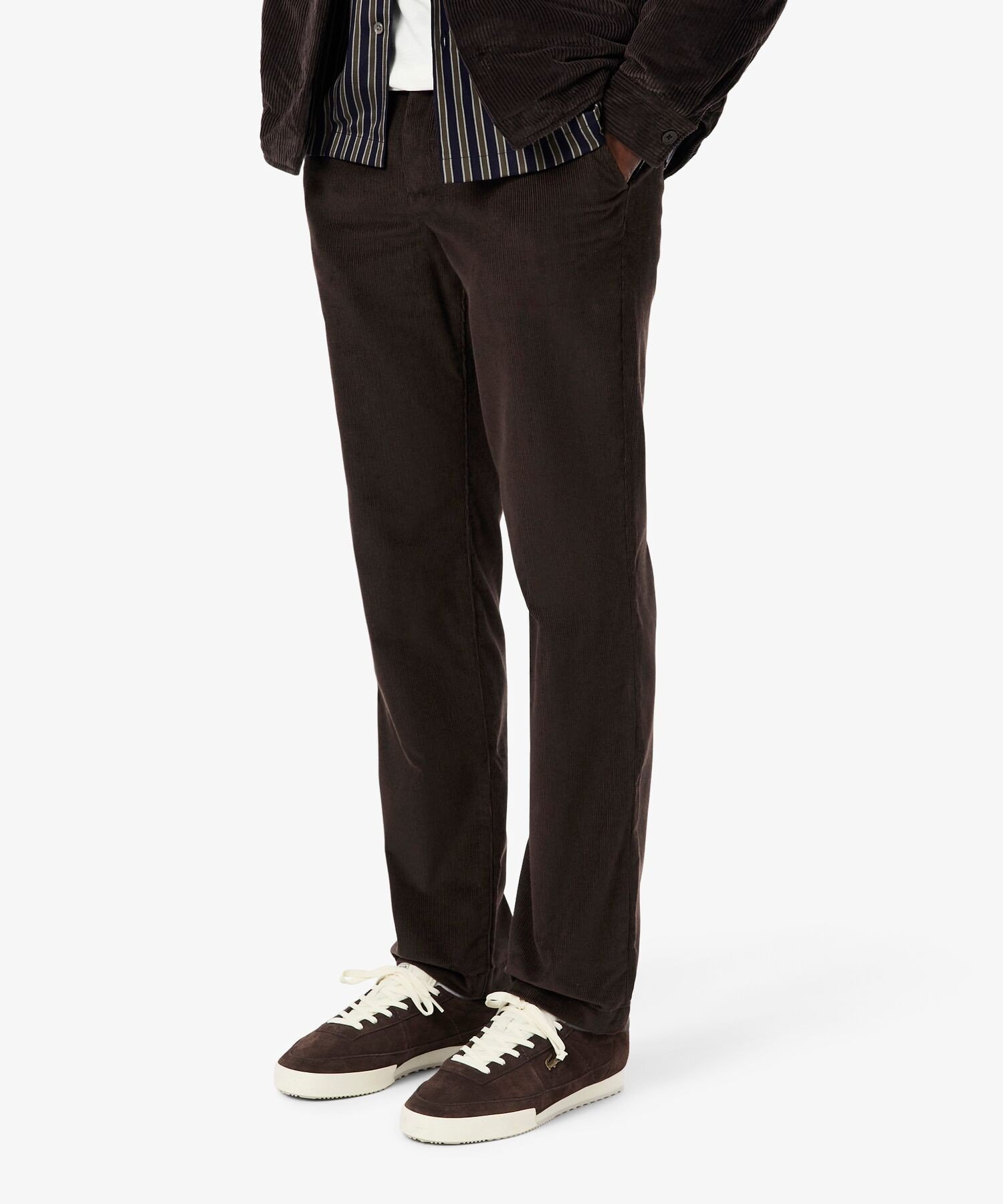 Простые вельветовые брюки LACOSTE, Dark Brown