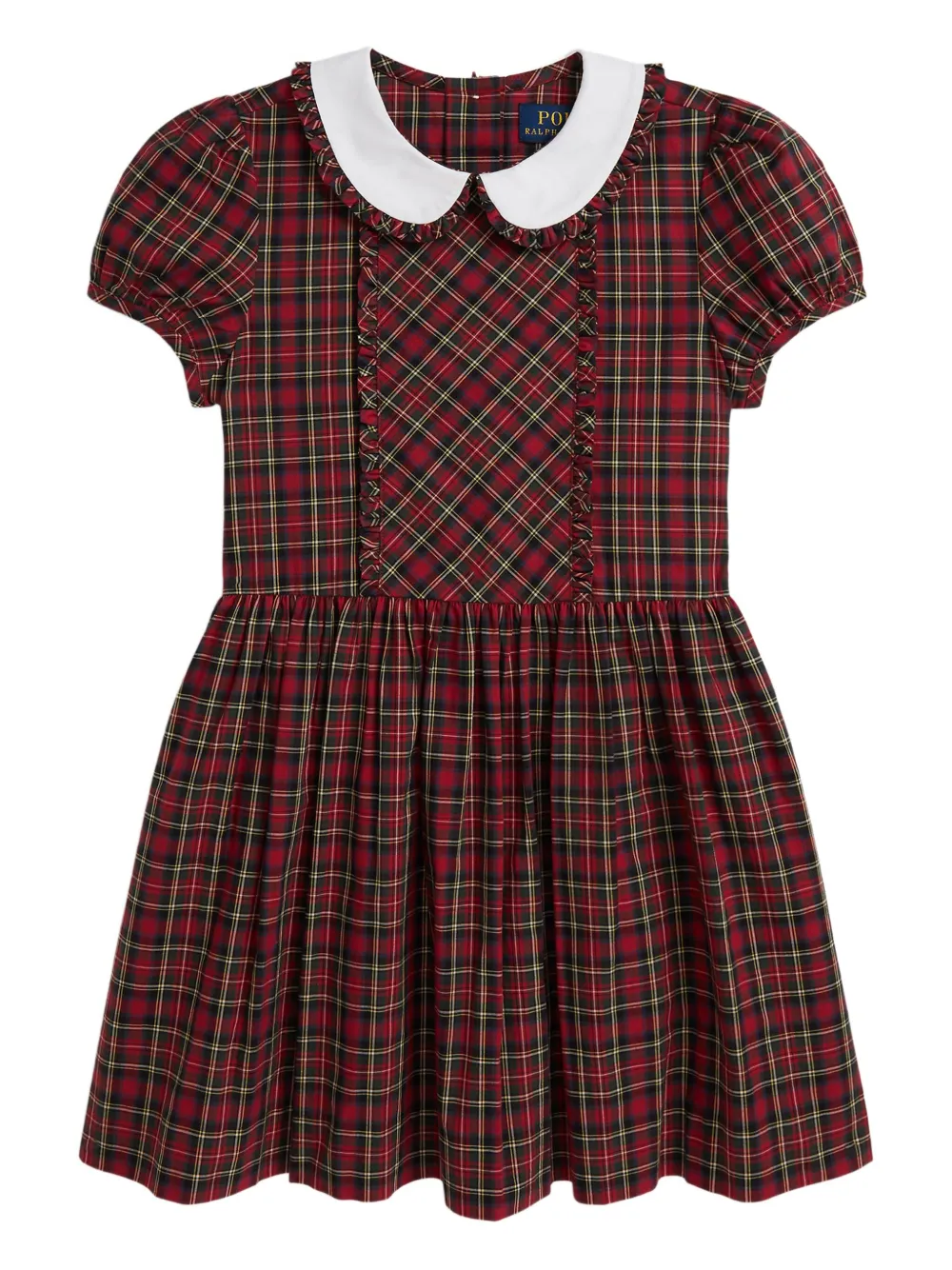 Клетчатое платье с короткими рукавами POLO RALPH LAUREN KIDS, красный — фото 2