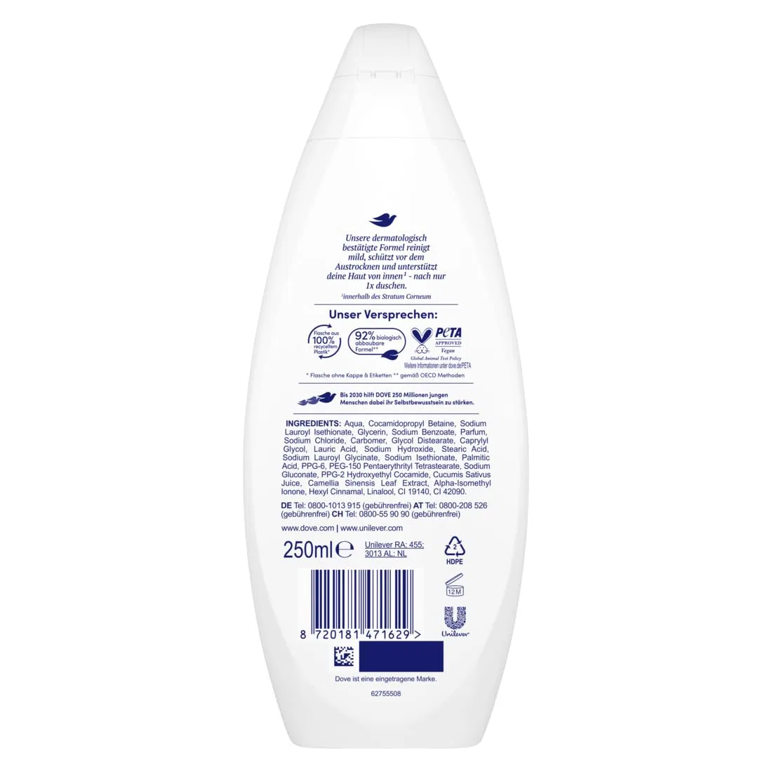 Гель для душа Dove Fresh Care (12 x 250 мл) Dove — фото 4