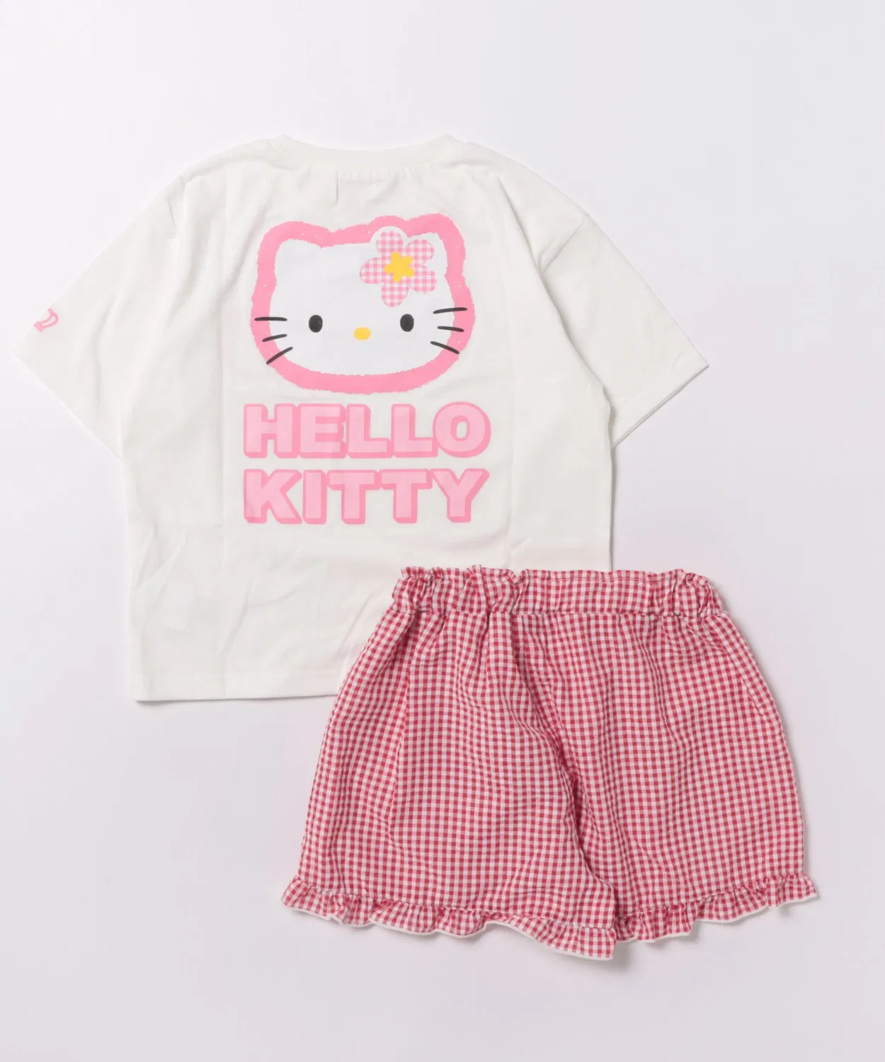 Детский костюм Sanrio в гингам-клетку, топ и шорты, голубой — фото 3