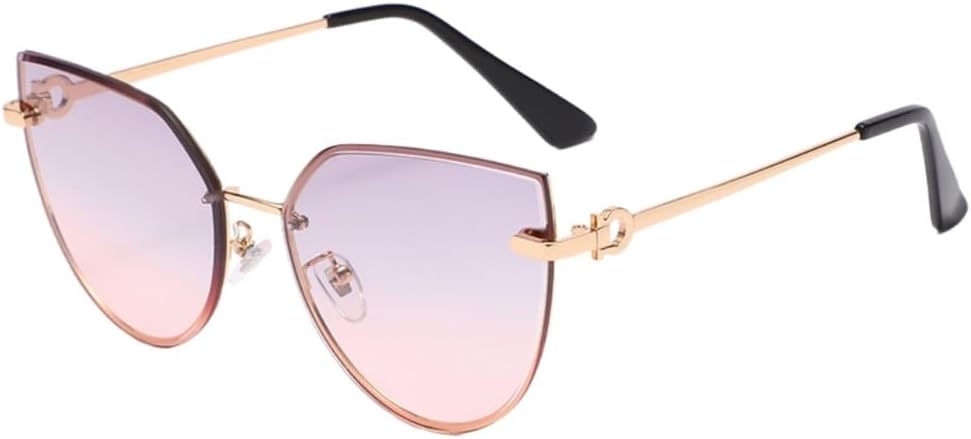 

Солнцезащитные очки «кошачий глаз» для женщин, винтажные солнцезащитные очки без оправы для мужчин, ретро-очки, классические солнцезащитные очки, очки с защитой от УФ-излучения UV400 UJNHGQ, Grey Pink