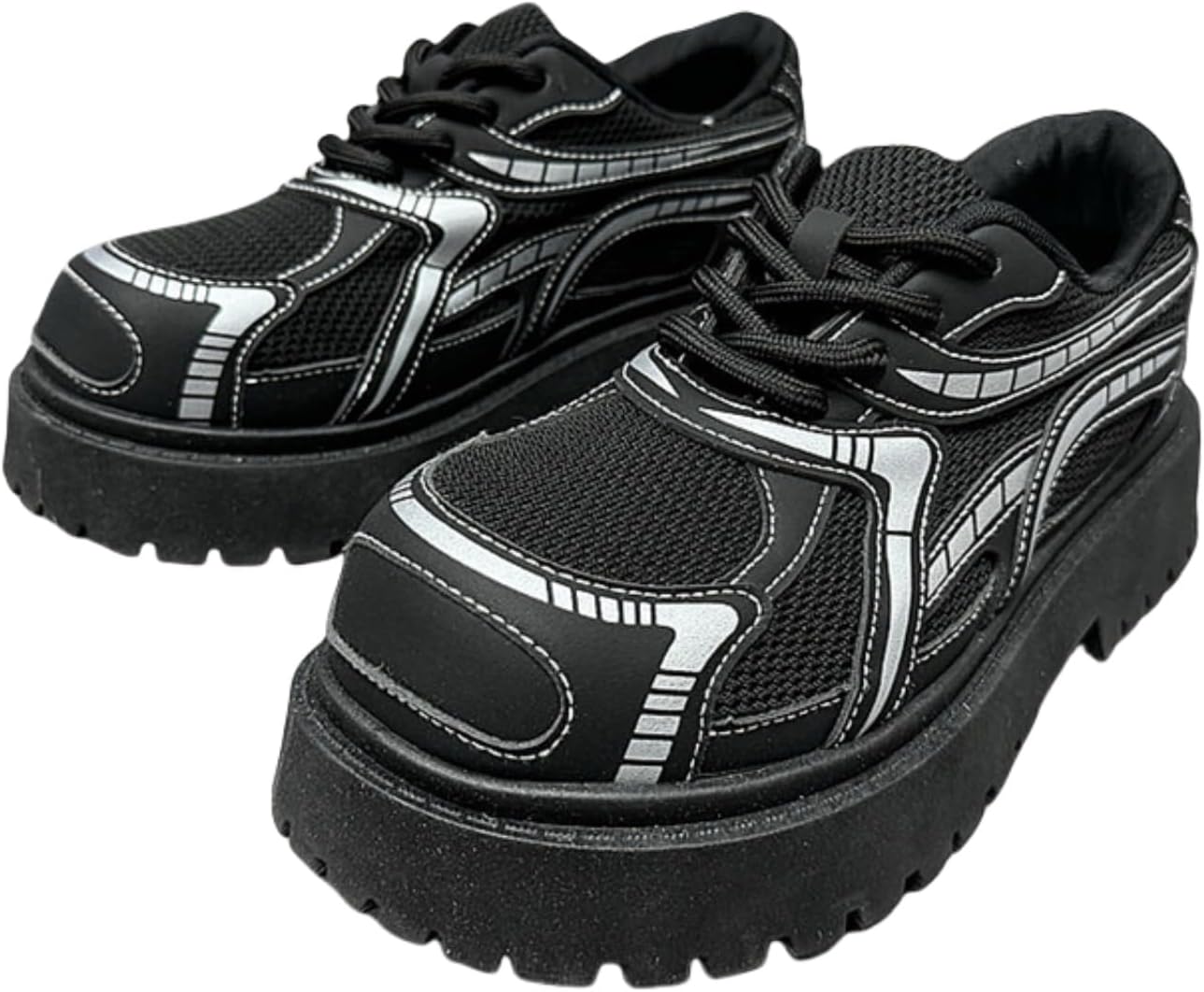 

Мужские кроссовки с массивной подошвой, модная повседневная спортивная обувь - стильный выбор для уличной моды, повседневных образов и городских приключений Kpdwfms, черный