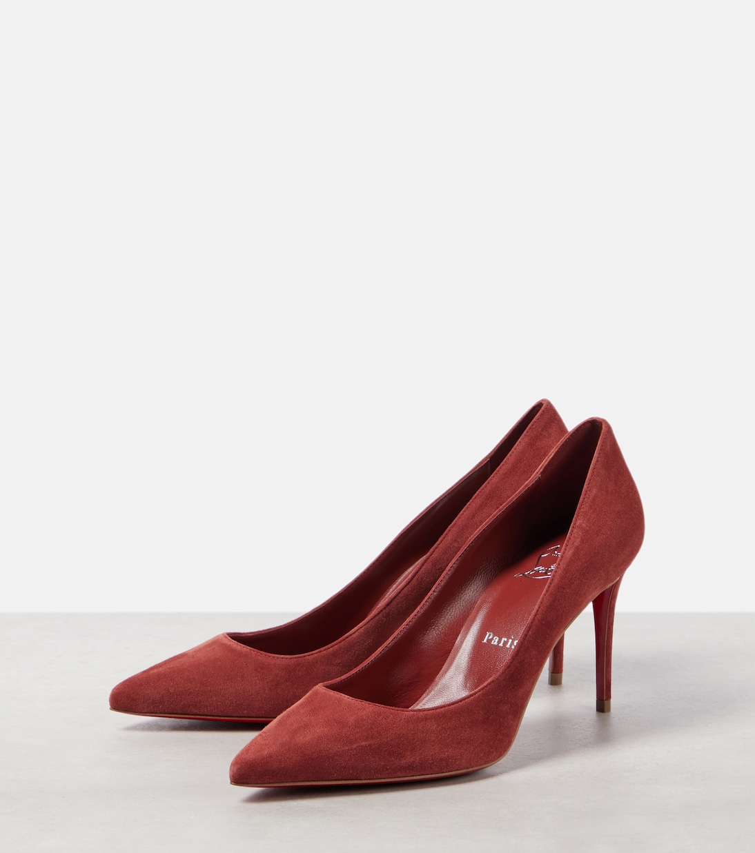 Туфли Kate 85 из замши Christian Louboutin, Brownie/ Lin Brownie — фото 4