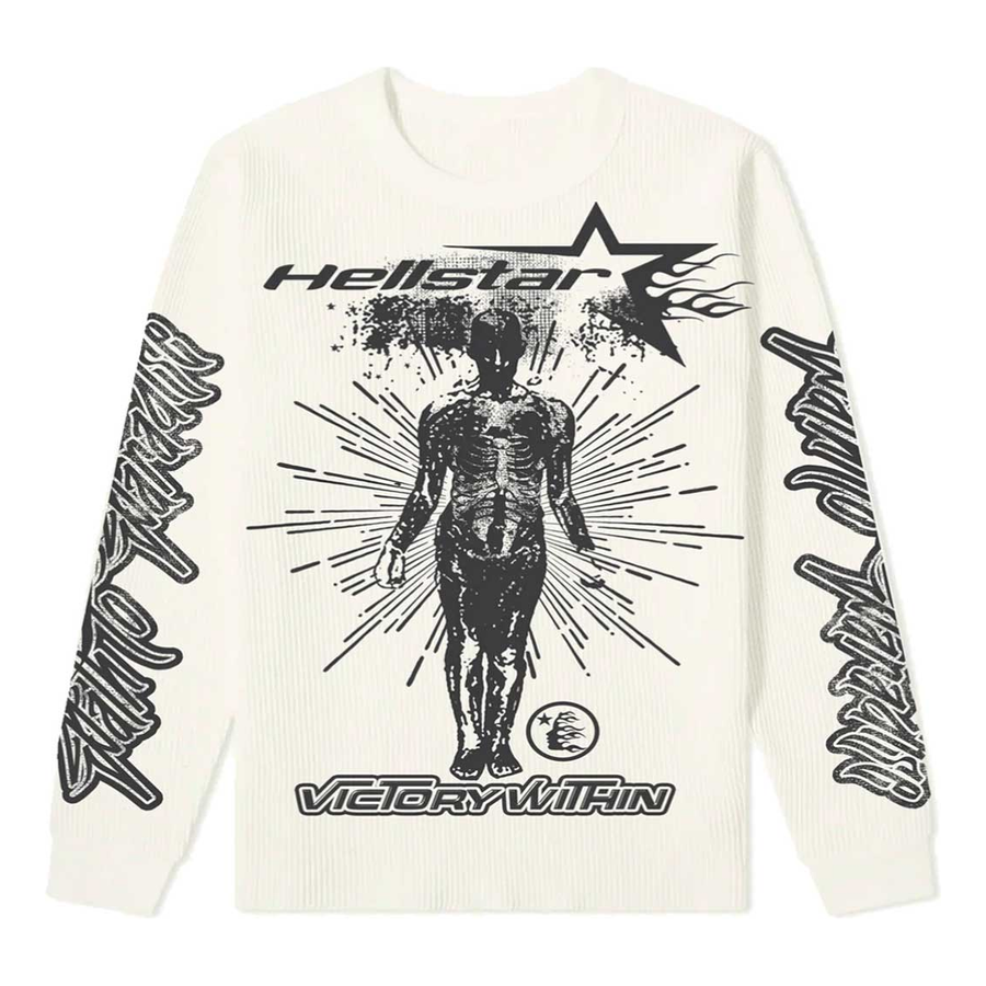 

Футболка Hellstar Studios Victory Thermal Long Sleeve T-Shirt 'Cream', бежевый