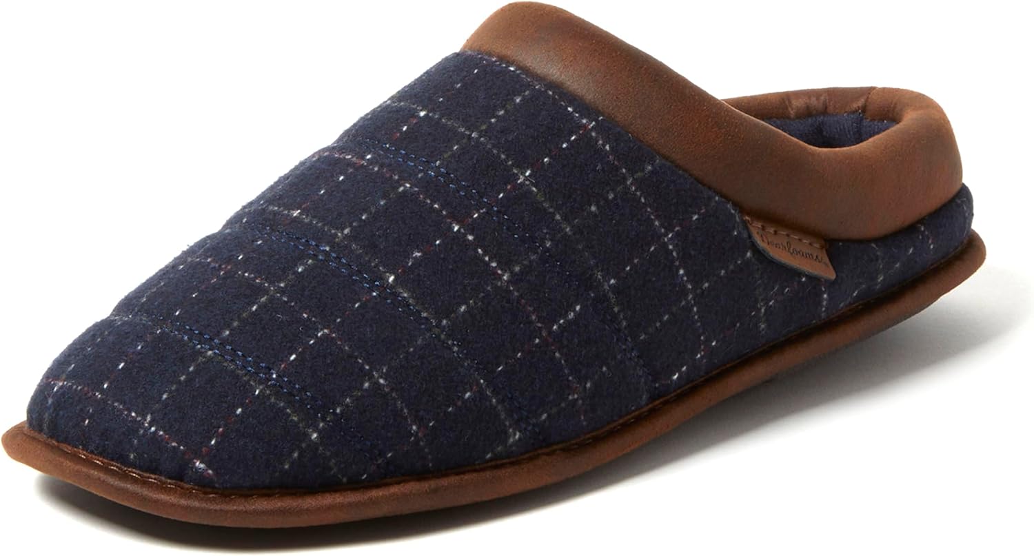 

Мужские домашние тапочки Dearfoams Asher с дышащей мемори-пеной, темно-синий