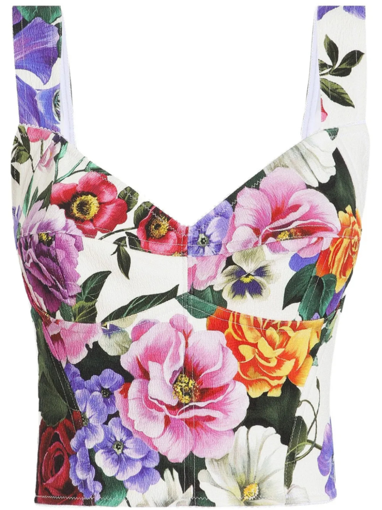 

Dolce & Gabbana топ с цветочным принтом, белый