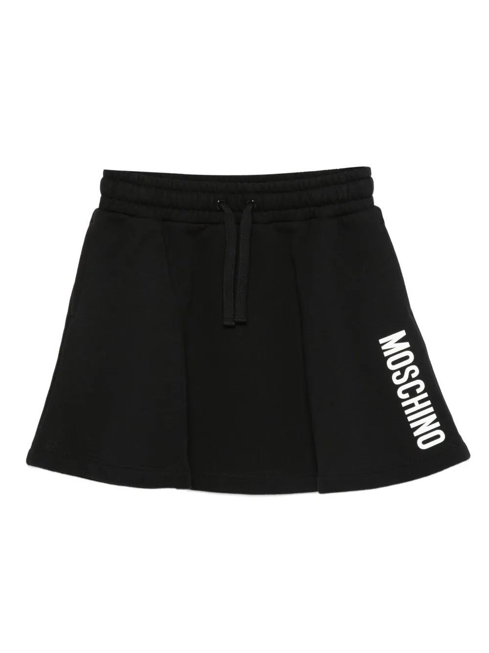 

Юбка со складками и логотипом Moschino Kids, черный