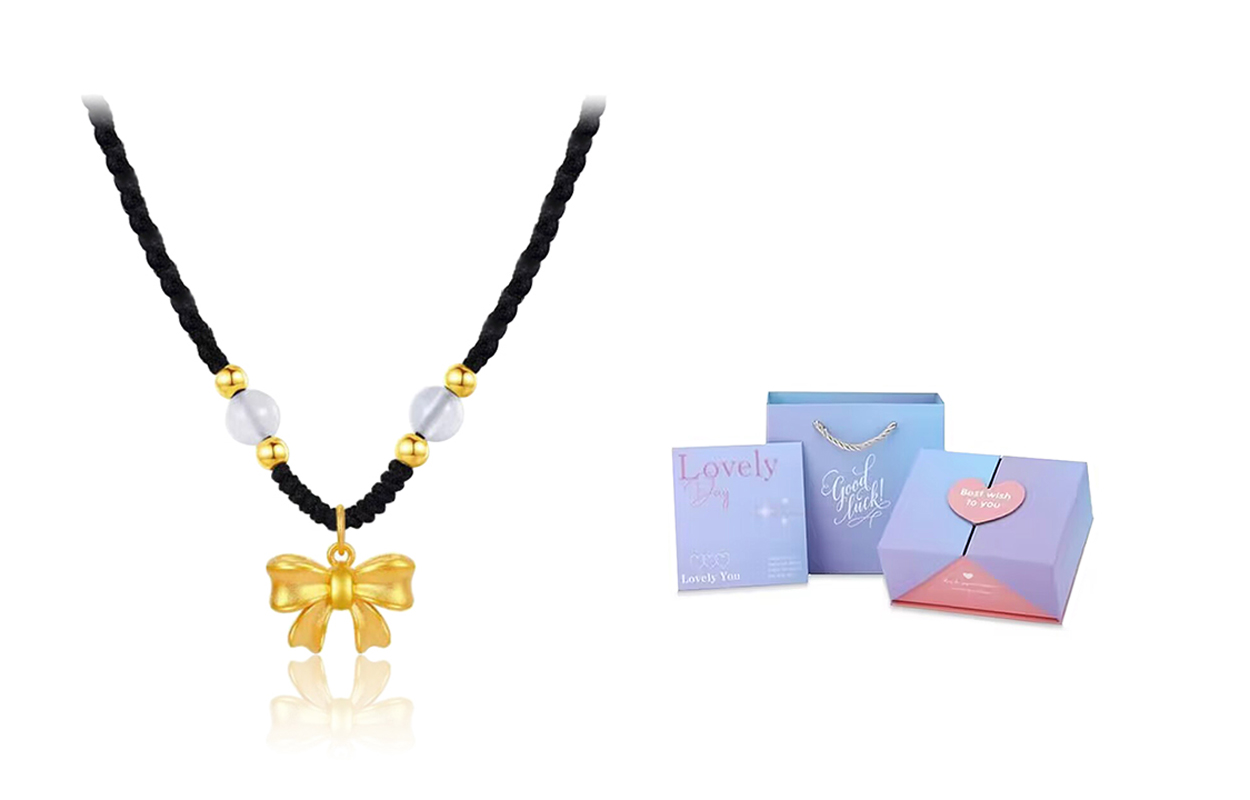 

Женское ожерелье GIFU, Fugitive Princess Bow Necklace + [Dream Talk Gradient Love Gift Box]