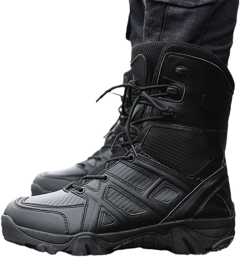 

Мужские военные ботинки, тактическая обувь, кожаные десертные ботинки на низкой щиколотке Suwequest, черный