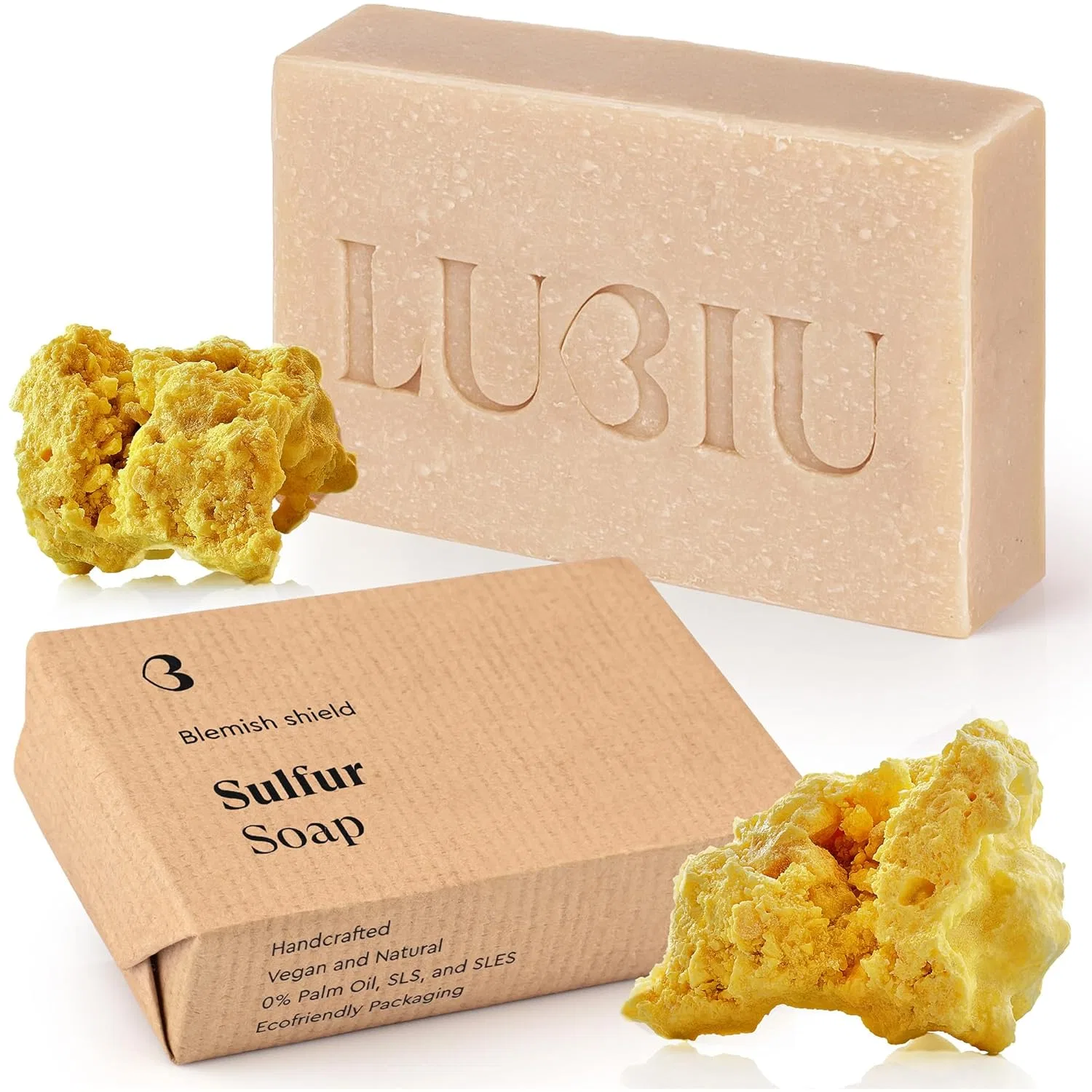 Натуральное серное мыло для лица и тела, 100 г Lubiu