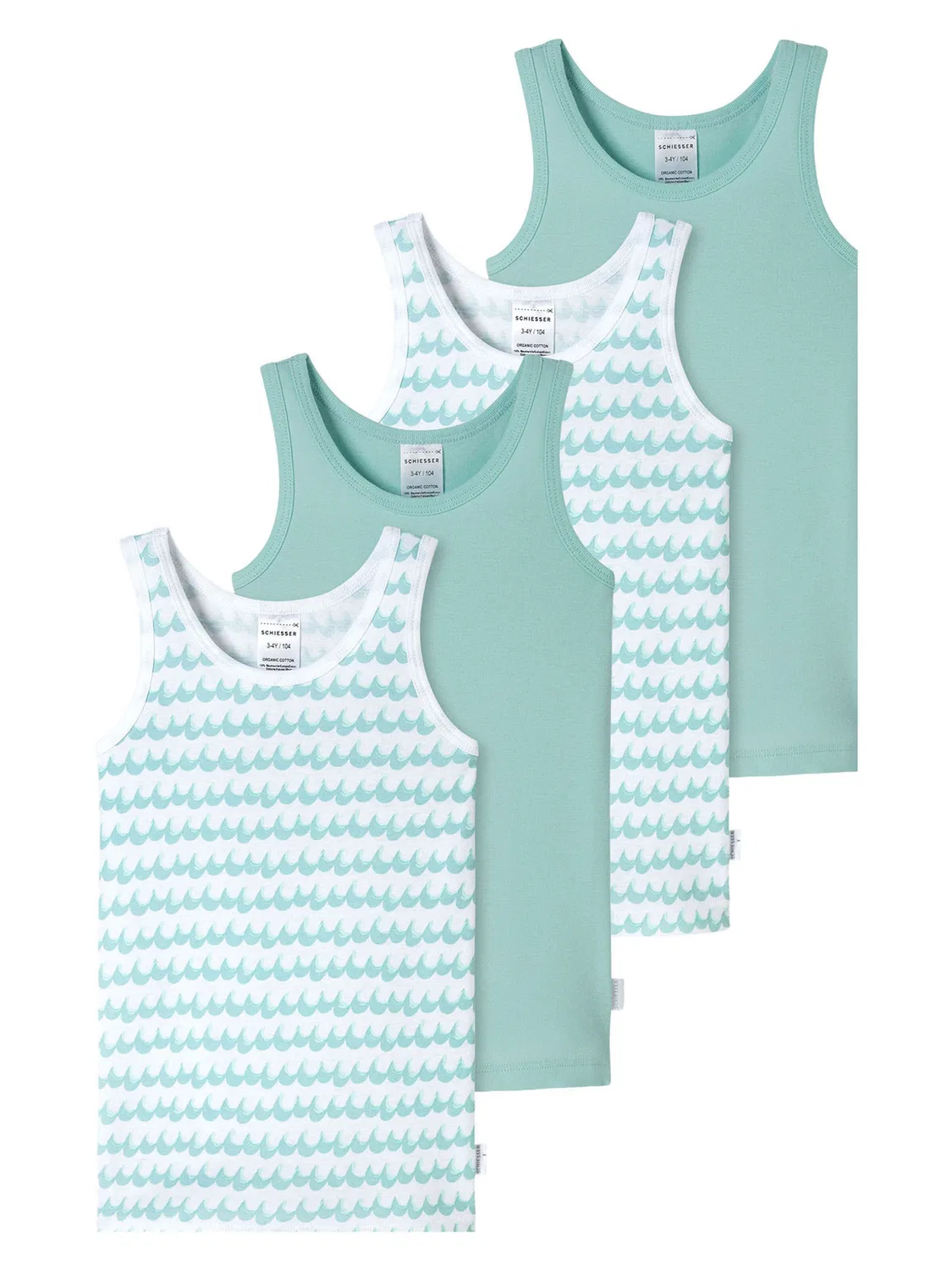 Нижняя рубашка 'Тонкая резинка' Schiesser, Blue/Turquoise/Mint/White