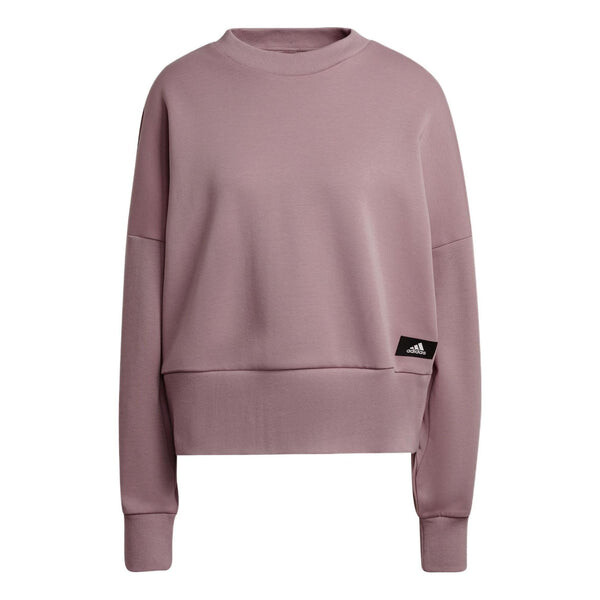 

Свитер w fi 3s crew stripe sports round neck pullover long sleeves purple pink hoodie Adidas, бежевый