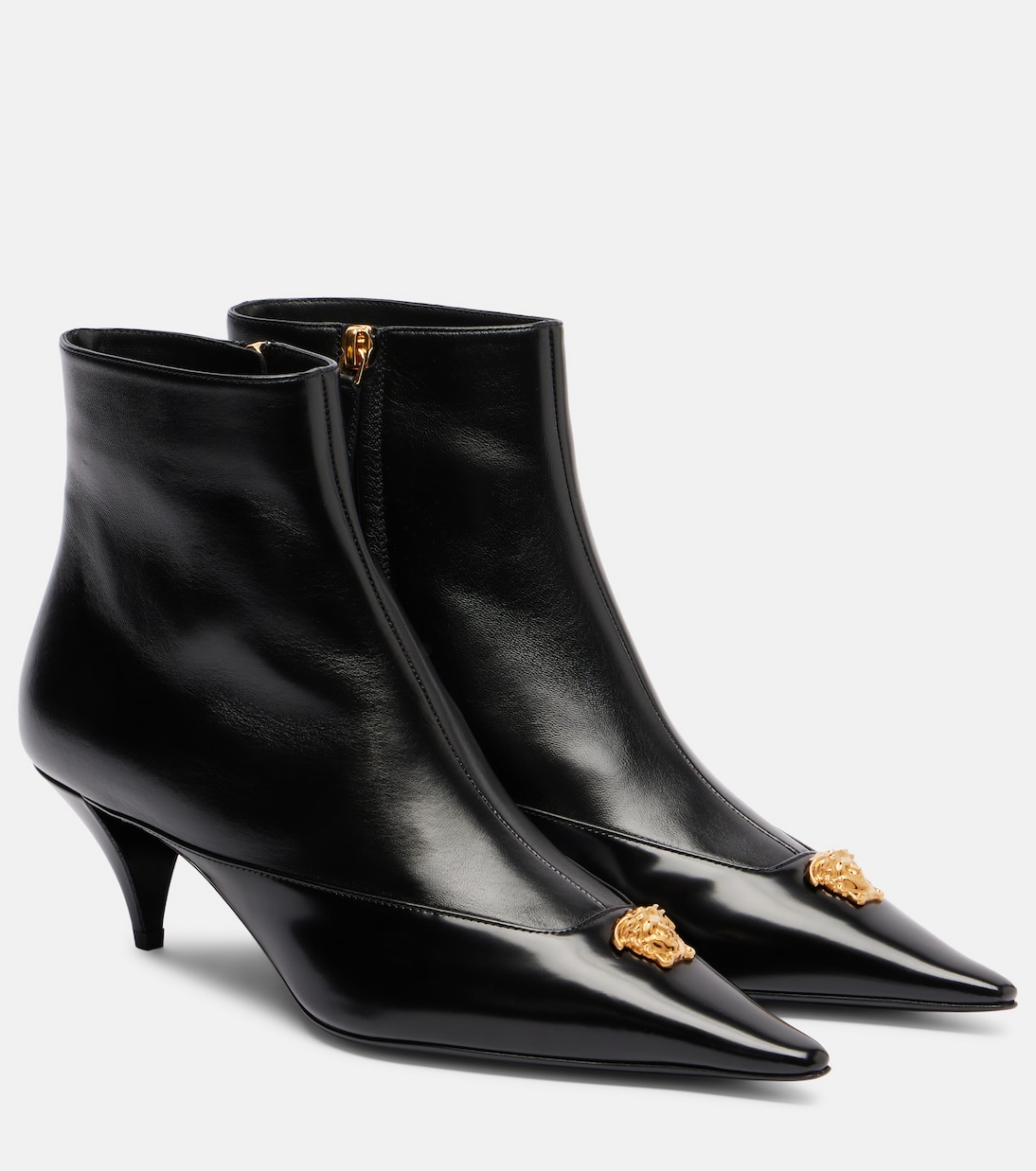 Кожаные ботильоны La Medusa 55 Versace, Black+Versace Gold