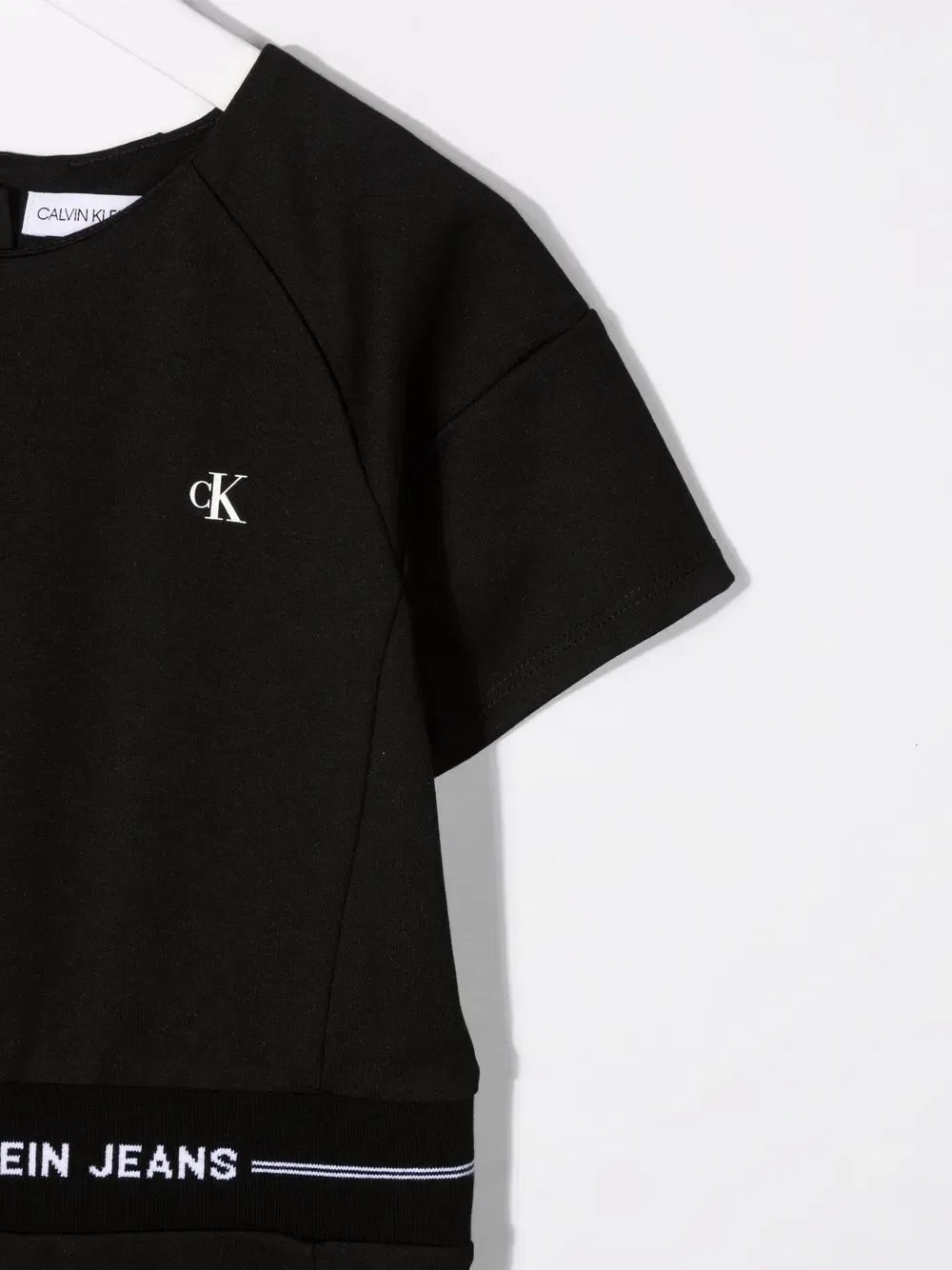 Платье с поясом и логотипом Calvin Klein Kids, черный — фото 3