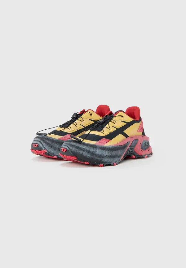 Кроссовки Diesel D cage trainers, черный/золотистый/китайский красный — фото 2