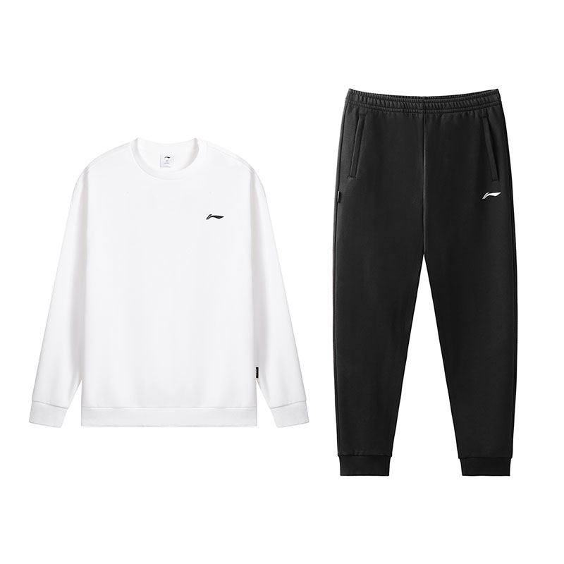 

LiNing Повседневная спортивная одежда унисекс, белый top+черный pants