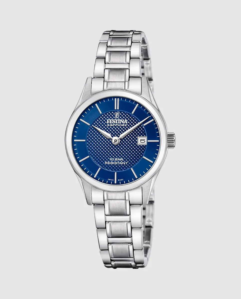 

Женские часы F20068/5 Swiss Made Classic Steel Silver Steel Festina, серебряный