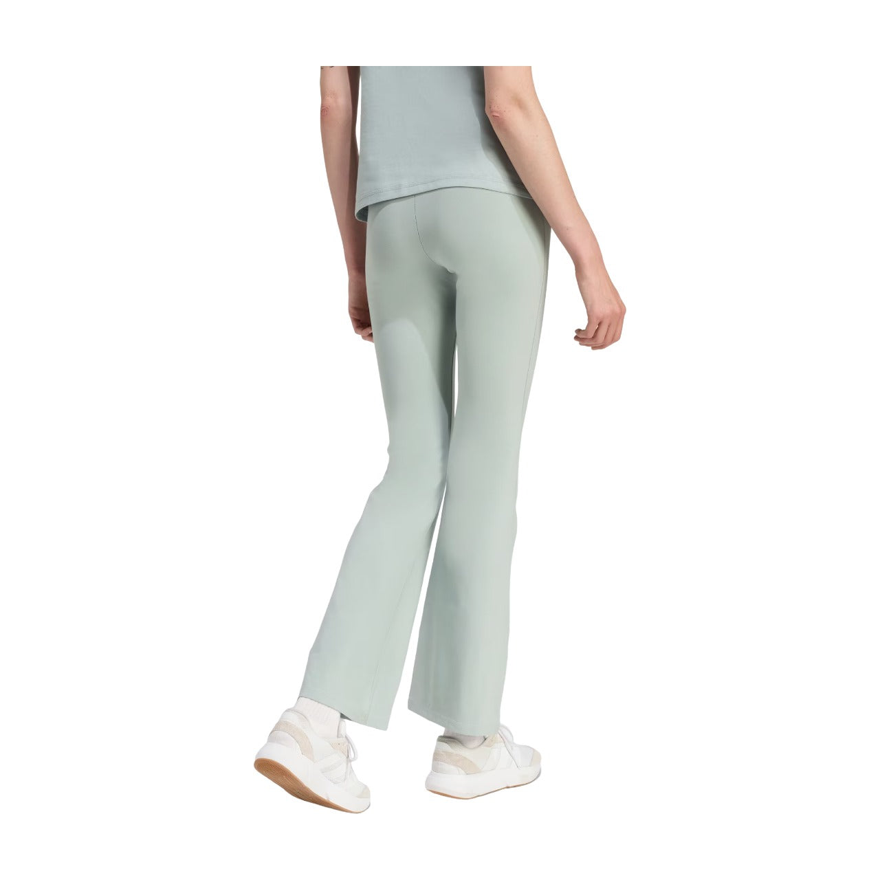 (WMNS) Леггинсы Adidas Essentials Small Logo Flared Leggings 'Wonder Sage White' — фото 3