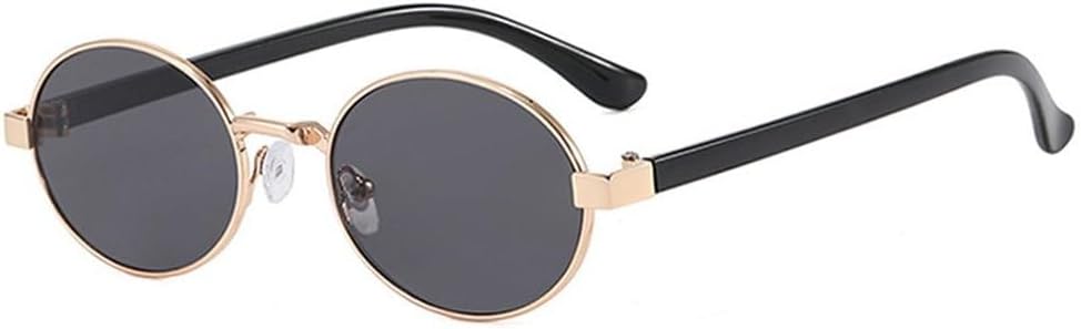 

Винтажные маленькие металлические овальные женские солнцезащитные очки, модные прозрачные градиентные линзы, защита от УФ-излучения UV400, мужские солнцезащитные очки в стиле панк SKFGNX, Golden Black Gray