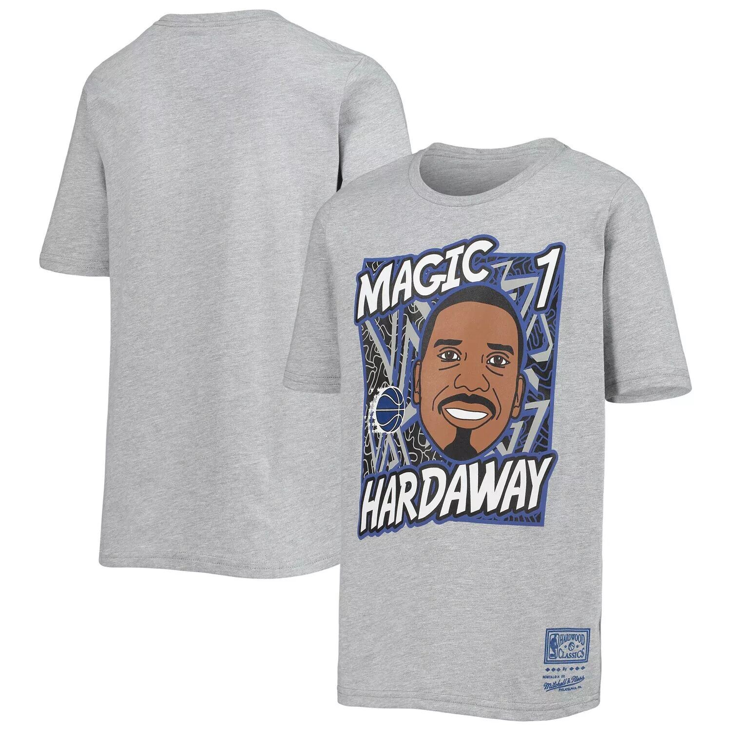 

Молодежная футболка Mitchell & Ness Penny Hardaway Heathered Grey Orlando Magic Hardwood Classics King of the Court Player Unbranded