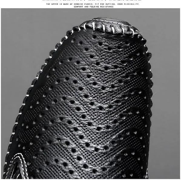 

Мужские кожаные мюли DESESE, удобные сабо, дышащая кожа с перфорацией, обувь на выход без шнурков, нескользящие повседневные лоферы, белый