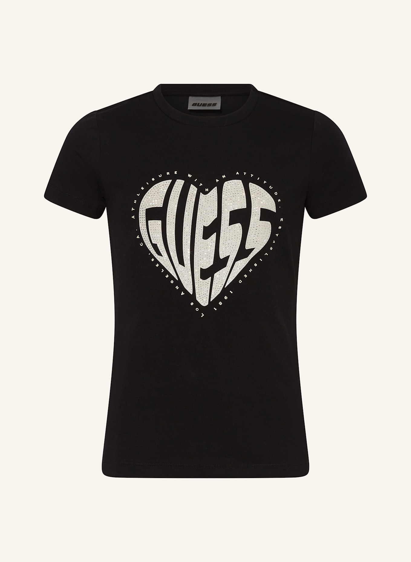 

Футболка мини с драгоценными камнями Guess, черный