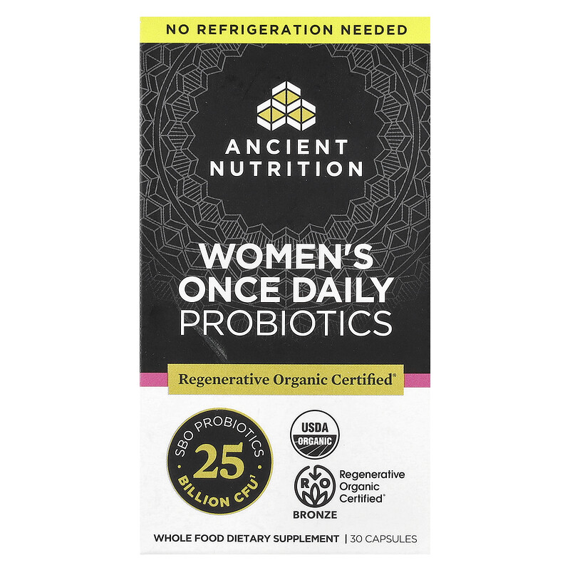 

Ancient Nutrition, Пробиотики для женщин, 1 раз в день, 30 капсул