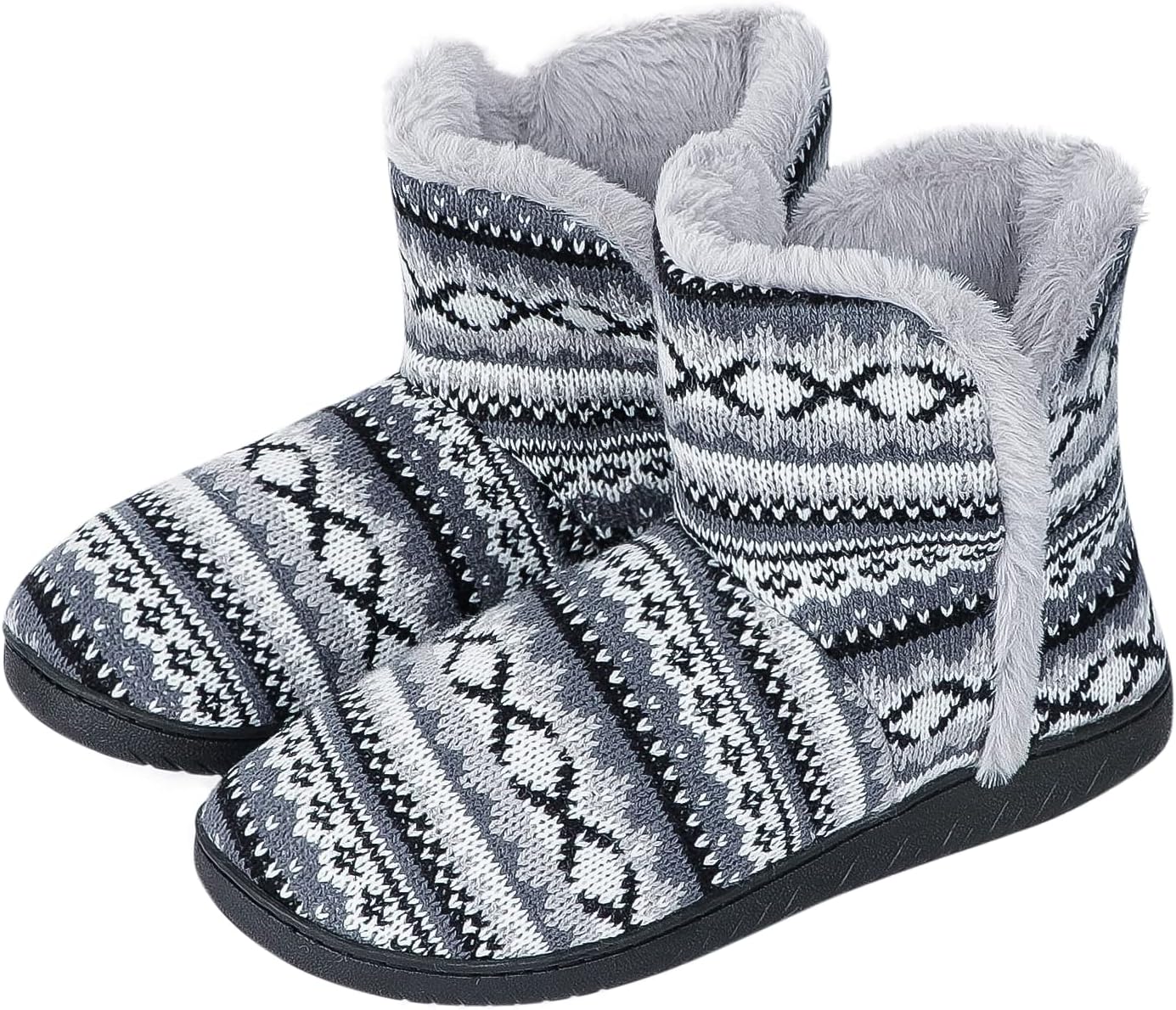 

Зимние теплые тапочки на босую ногу для мужчин и женщин, плюшевые высокие домашние и ботинки, вязаные теплые тапочки с противоскользящей подошвой Generic, 9-10