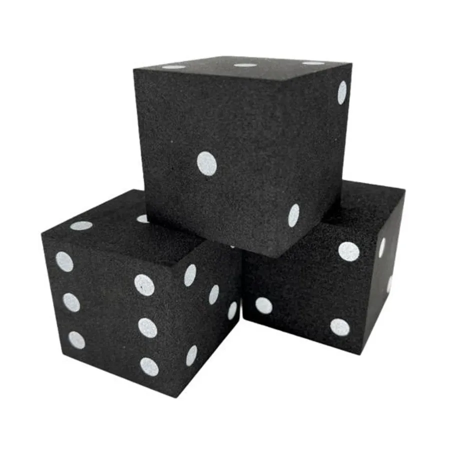 

d6 50 мм пенопластовые кубики - черные, Dice - Foam (Koplow)